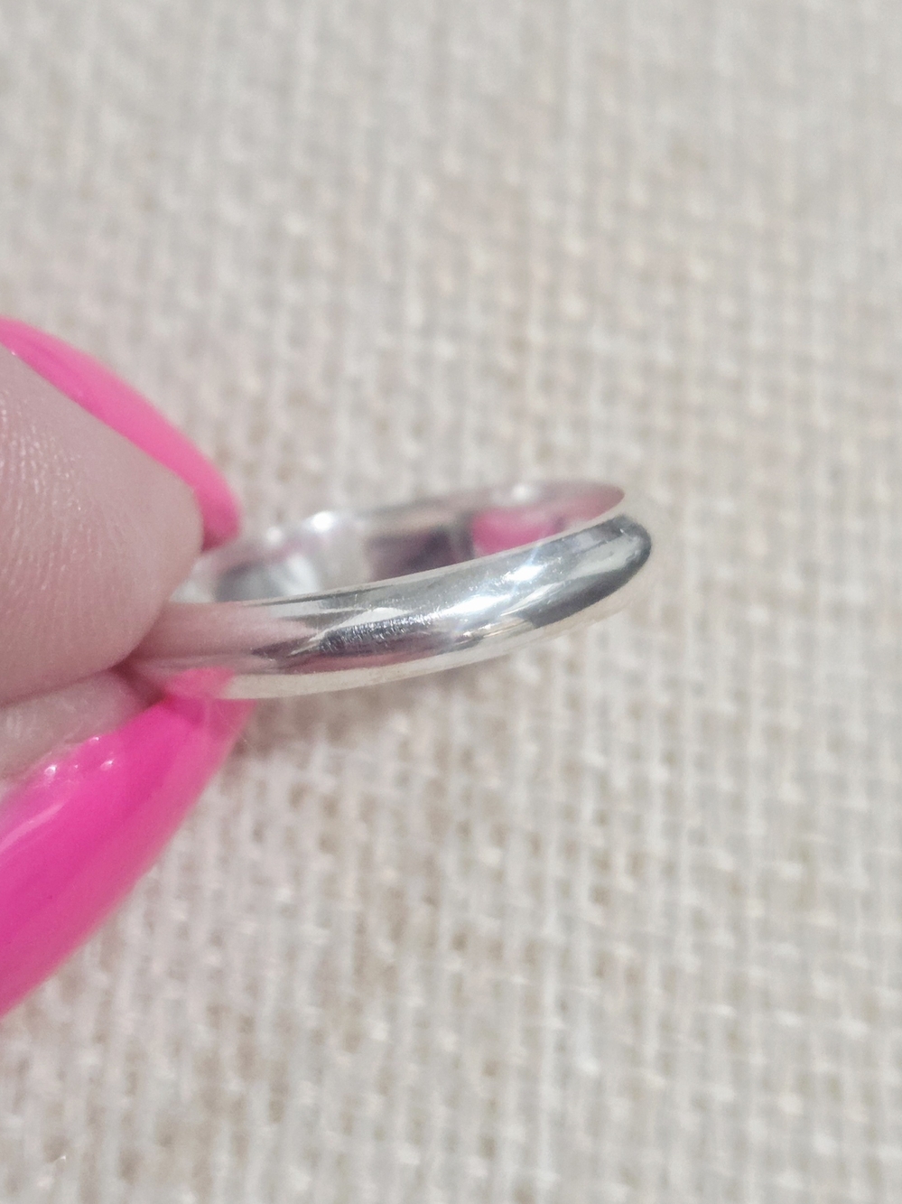 Classic Silver Dome Stackable Band Ring - Size 7